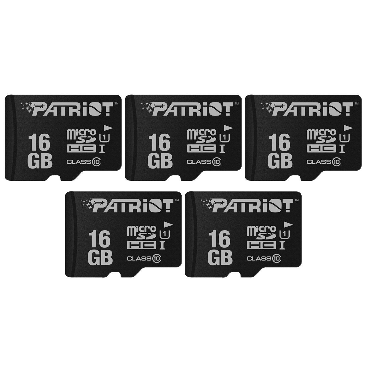 Patriot LX 16GB SDHC Class 10 USH-I Highspeed MicroSDHC Flash Memory Card 5-PACK