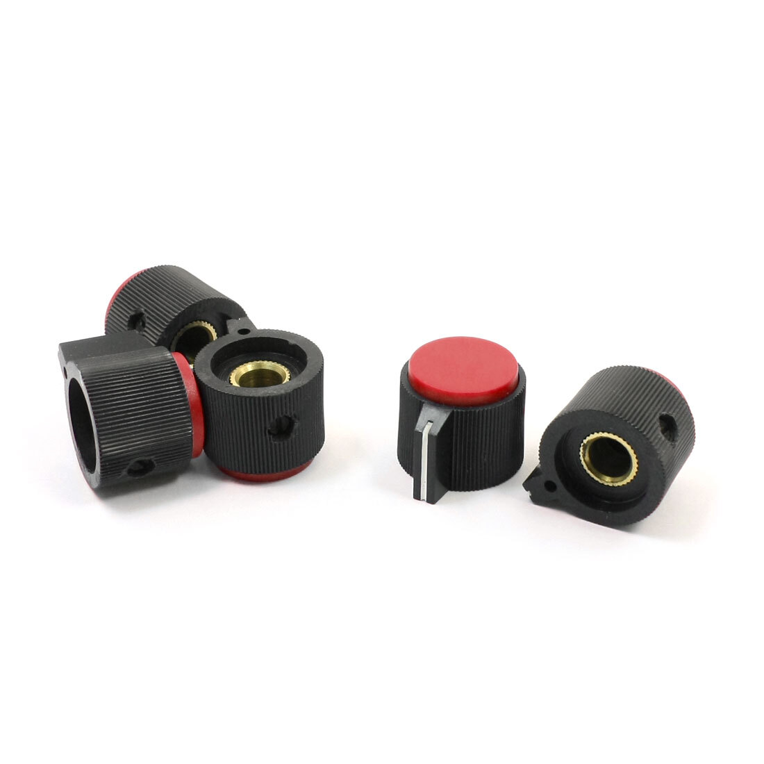 5pcs Nonslip Potentiometer Rotary Control Knobs 6mm Shaft Dia Red