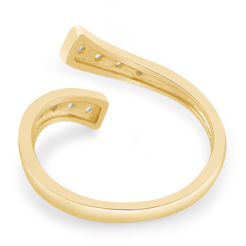 Adj Bypass Toe Ring In Simulated Diamond Sterling Silver