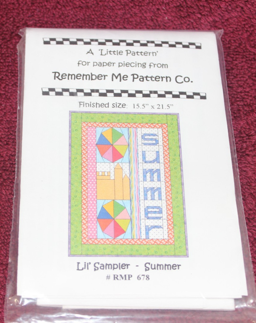 Remember Me Pattern Co. Lil' Sampler - Summer #678 - 15.5" x 21.5"