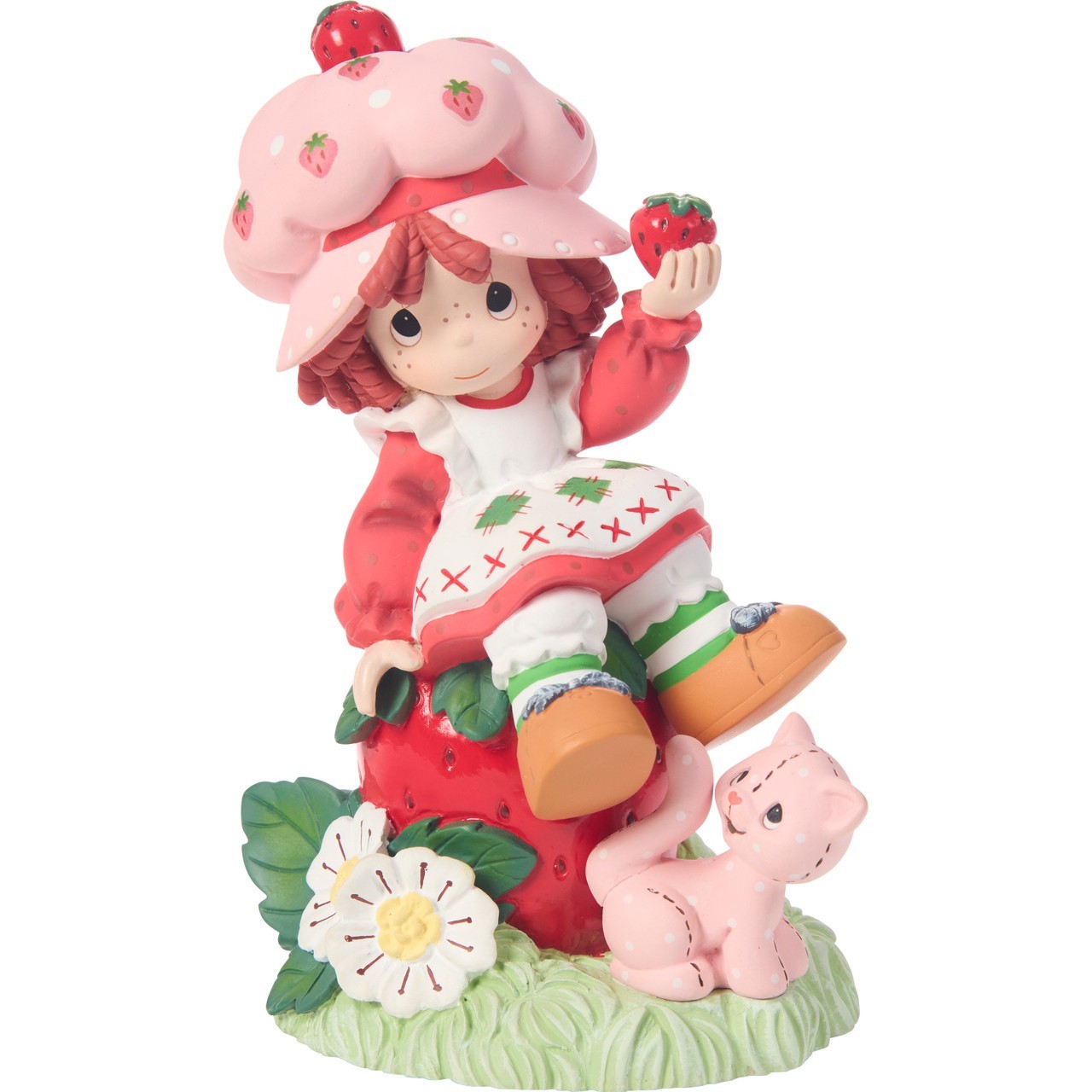 ✤ New PRECIOUS MOMENTS Figurine STRAWBERRY SHORTCAKE Pink Custard Cat 257001