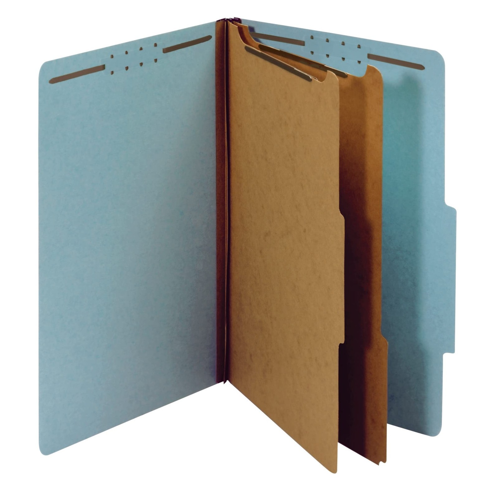 Office Depot 100% Recycled Classification Folders, 2 Dividers, True, Blue