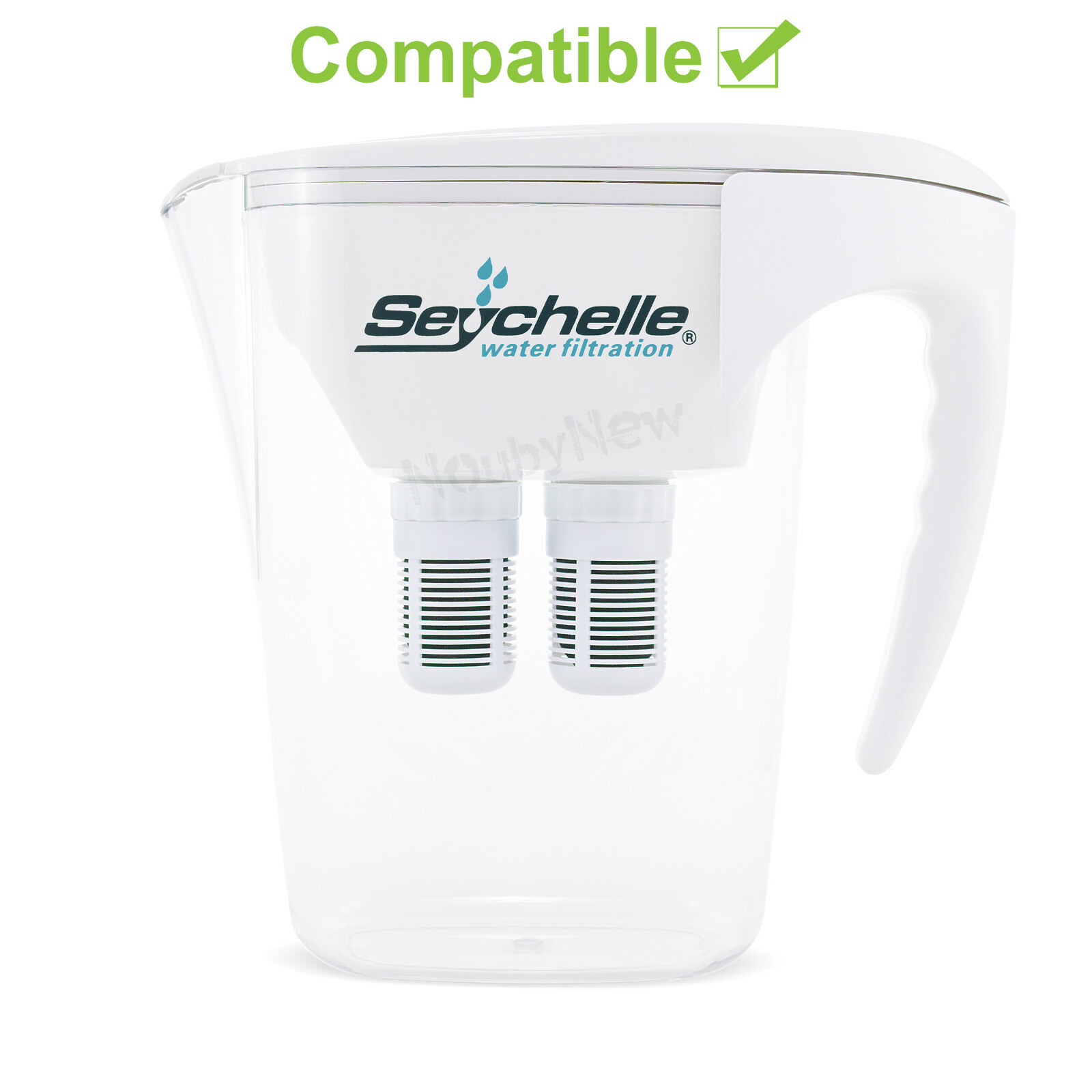 Seychelle pH2O Replacement Filters for pH Alkaline Water Pitcher Filter 2-PACK!!