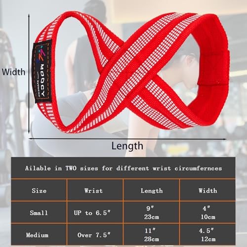Figure 8 Lifting Straps - Deadlifting & Powerlifting Medium Reddish black