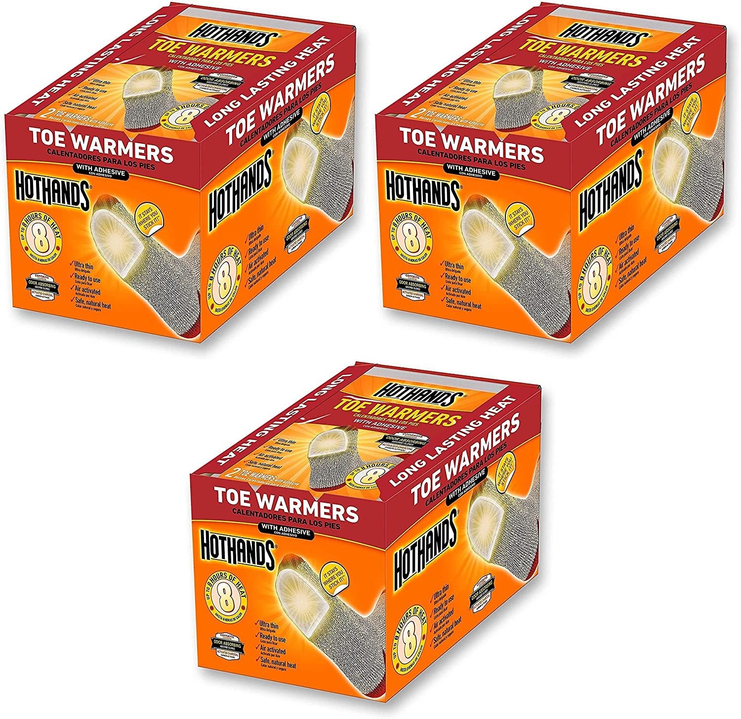 HotHands Toe Warmers 20 Pair Pack of 3