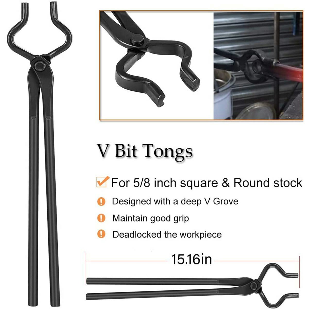 Knife Making Blacksmith Tongs Set 4pcs Forge Bladesmith Tools for Beginners