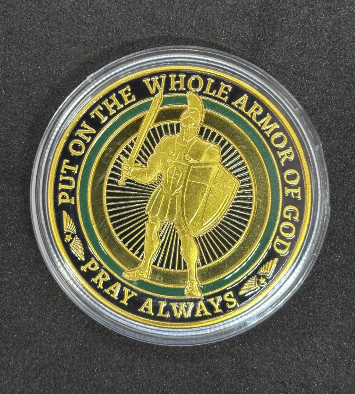 “Put On the Whole  Armor of God” Ephesians 6:11-18  Pray always Novelty Coin