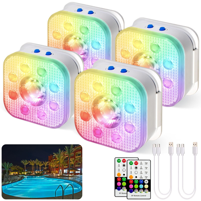 Hl Pool Lightsrechargeable Submersible Led Lights Remotewaterproof Magnetic