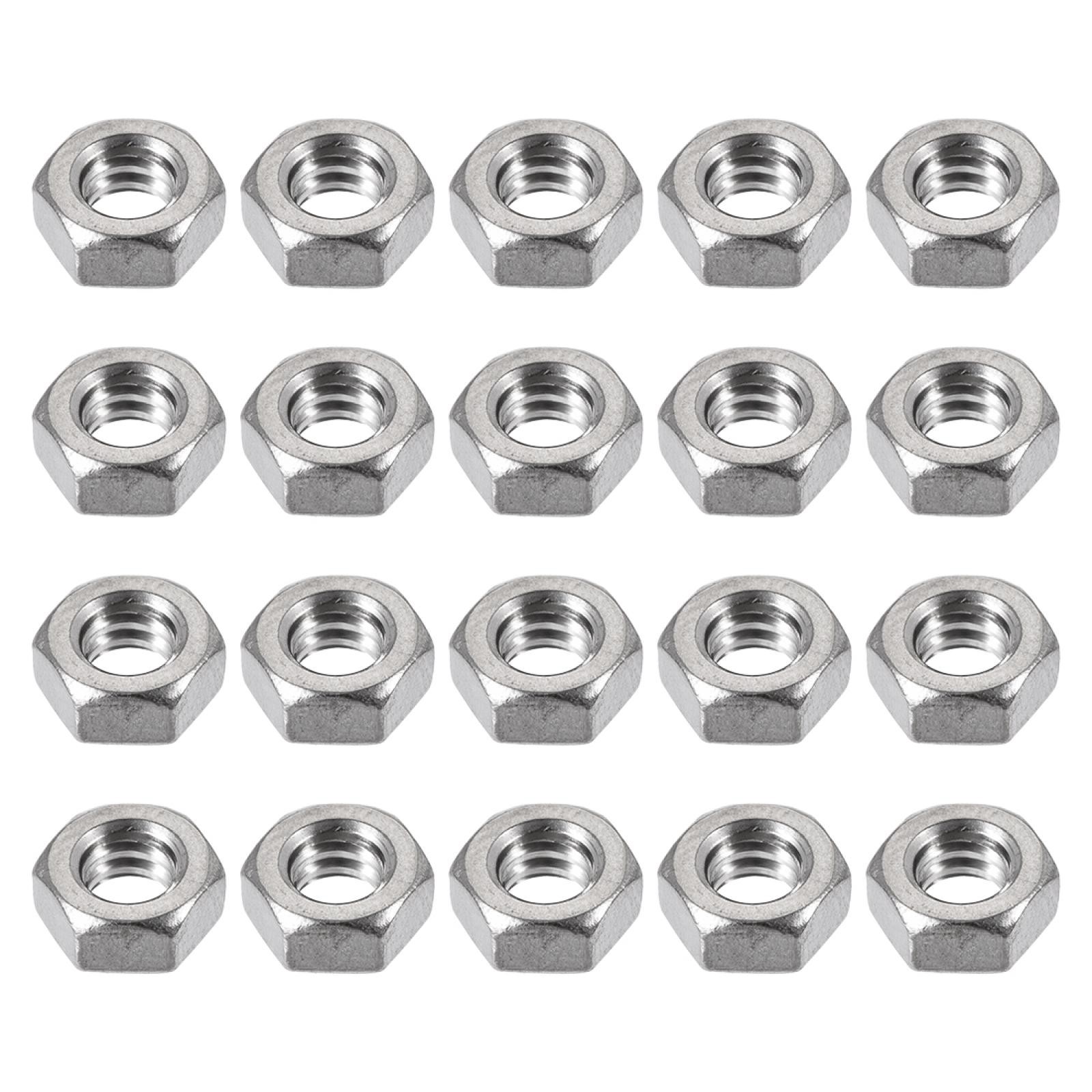 3/16"-24 Hex Nuts 304 Stainless Steel Fastener 20pcs for Screw Bolt