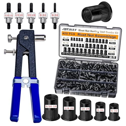 SAE Rivet Nut Tool 420pcs Imperial Carbon Steel Rivet SAE Carbon Steel Black