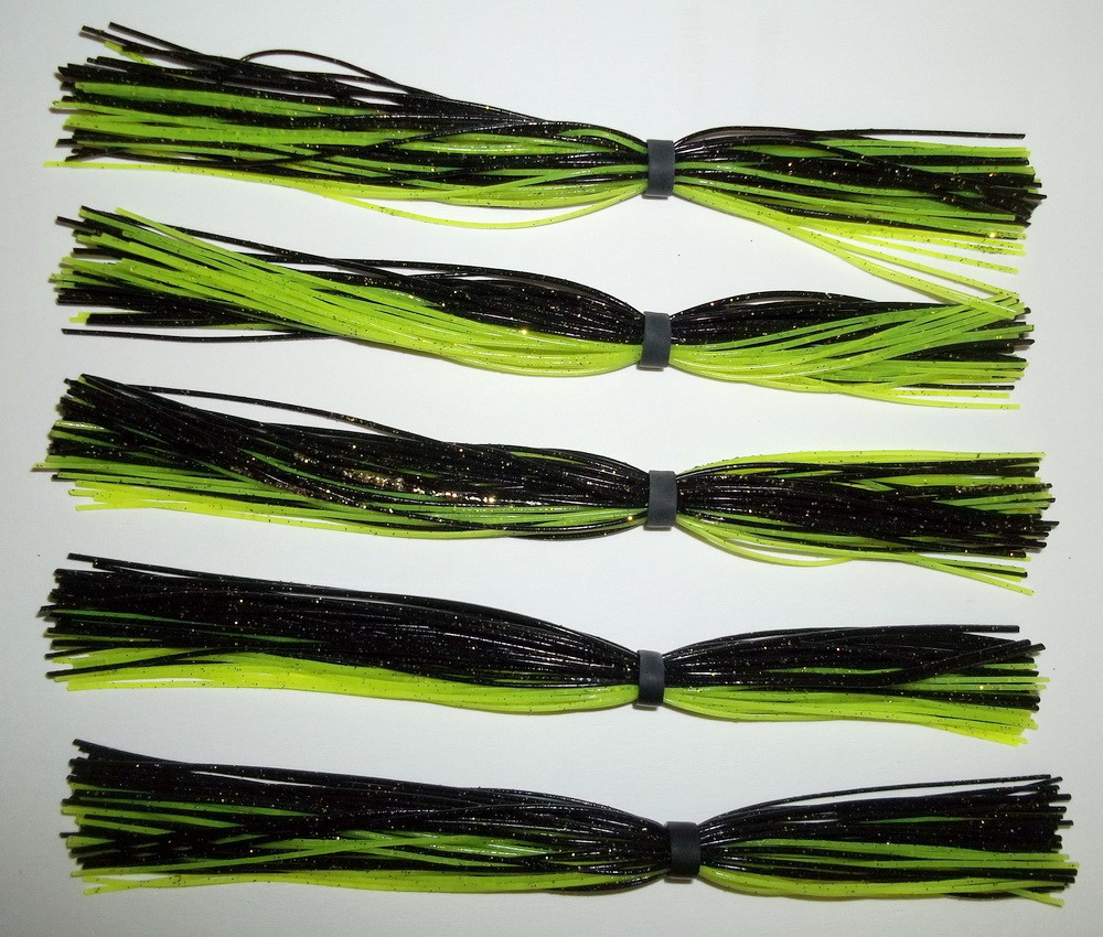 5 Starflash Custom Silicone Spinnerbait Skirts(Black/Chart.) Bass Fishing -"NEW"
