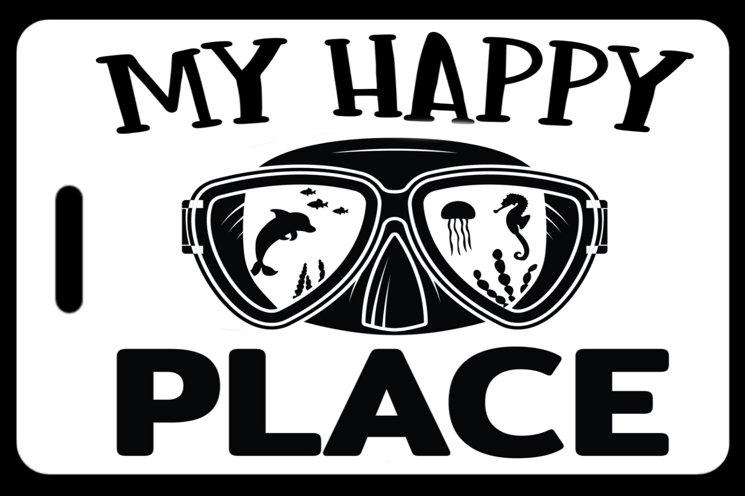 Personalized My Happy Place Luggage/Gear Bag Tag