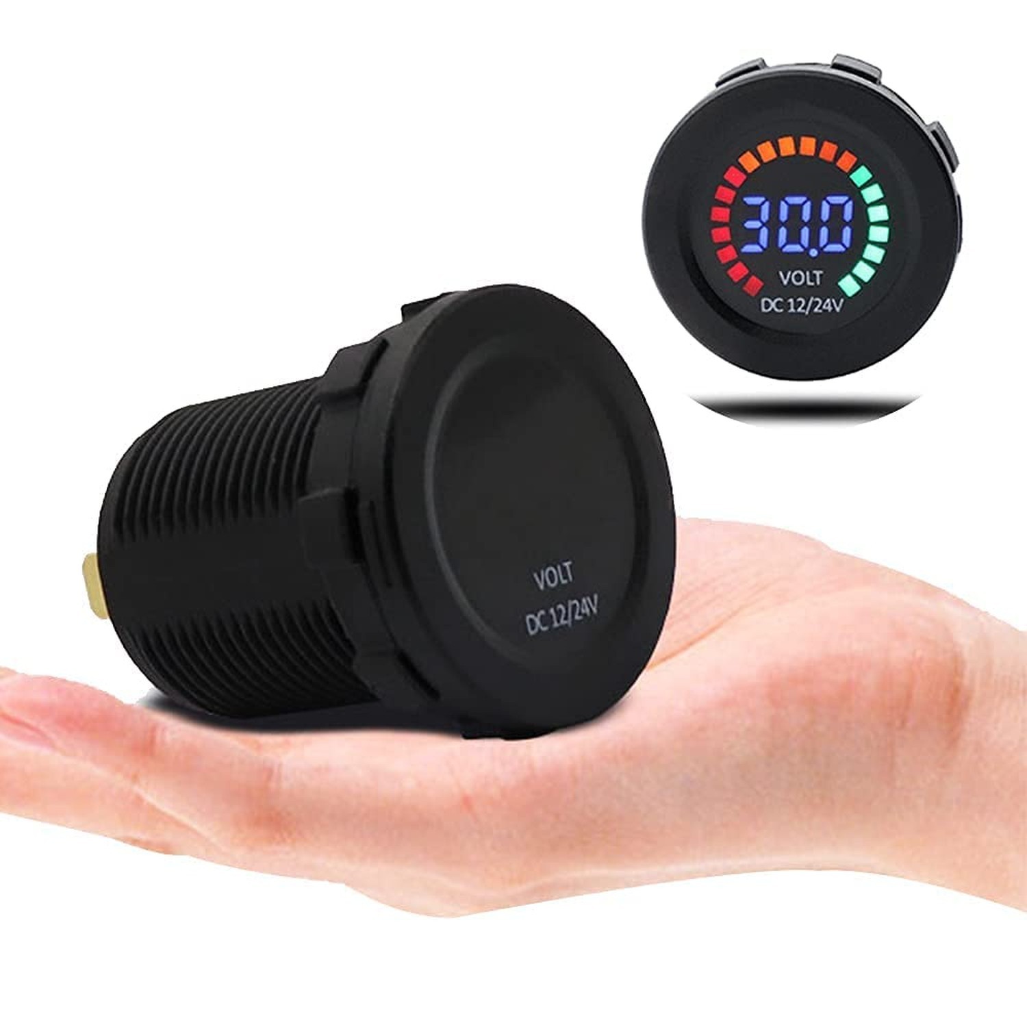 Universal Digital Display Voltmeter Waterproof Voltage Meter Green LED for DC...