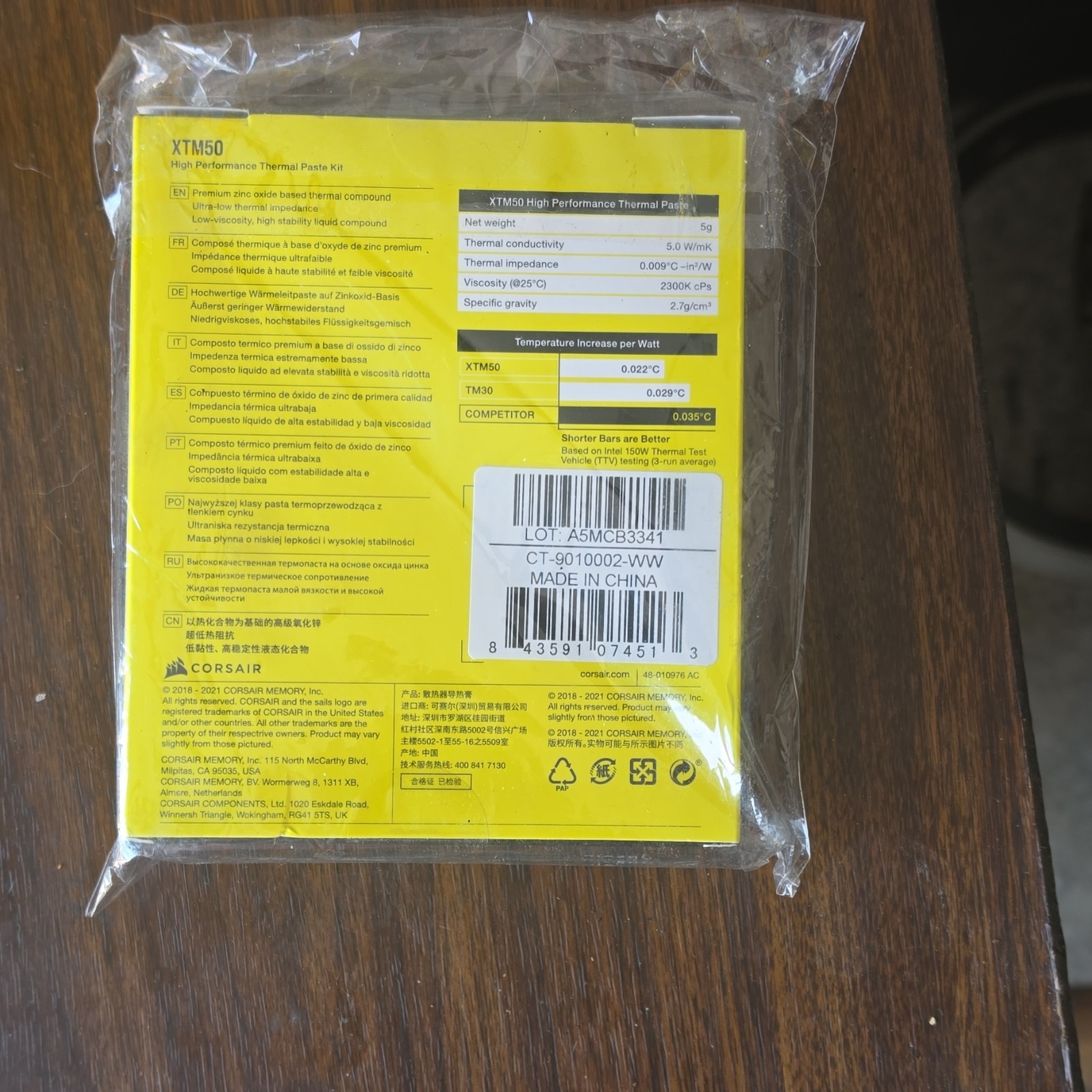 Corsair XTM50 High Performance Thermal Compound Paste | 5 Grams | W/Applicator