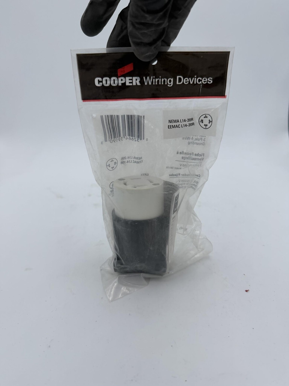 Cooper Wiring L1420C Locking Connector 20A 125/250V NEMA L14-20R White China