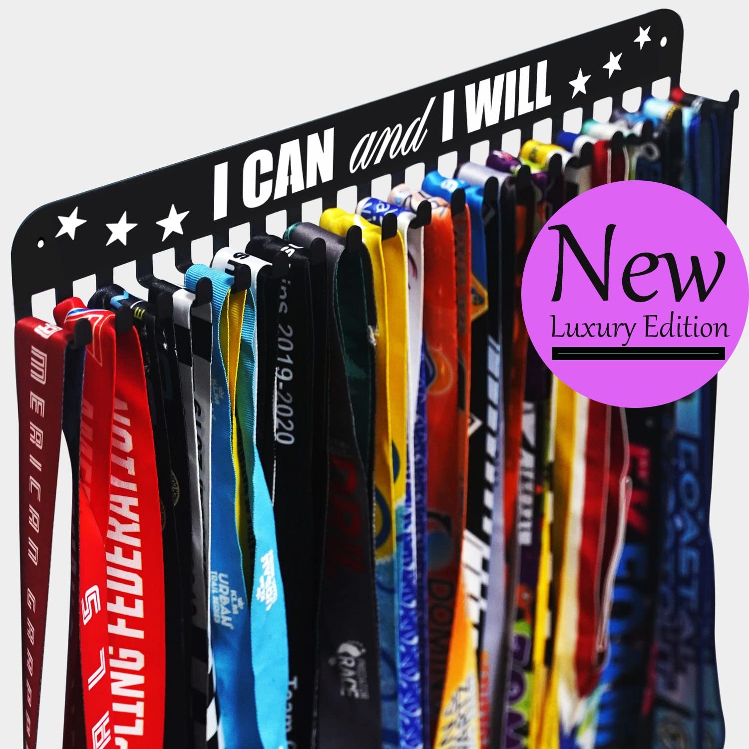 Marathon Medal Display Hanger for 40+ Medals - Easy Wall Mount Rack