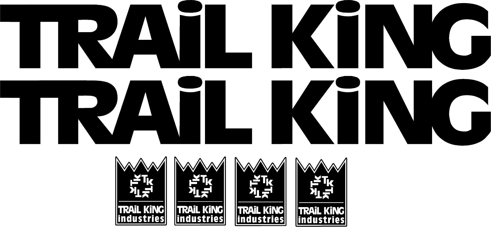 Trail King Trailers Replacement Stickers 16-48” (Set Of 6) Black Decal