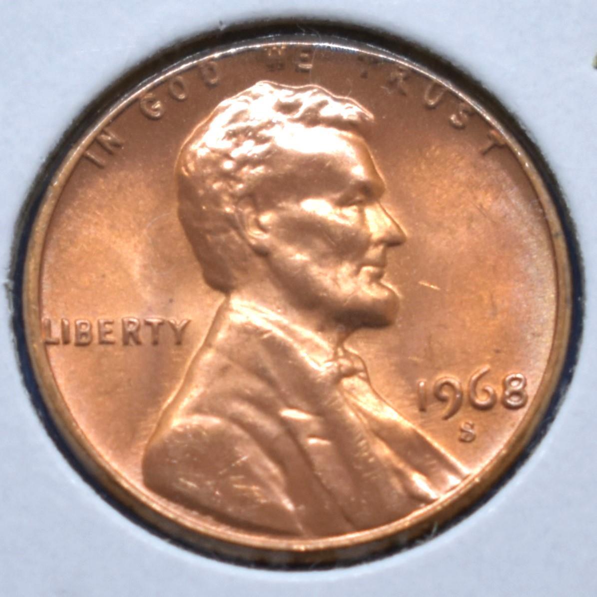 1968-S Lincoln Memorial Cent (BU) Brilliant Uncirculated 95% Copper