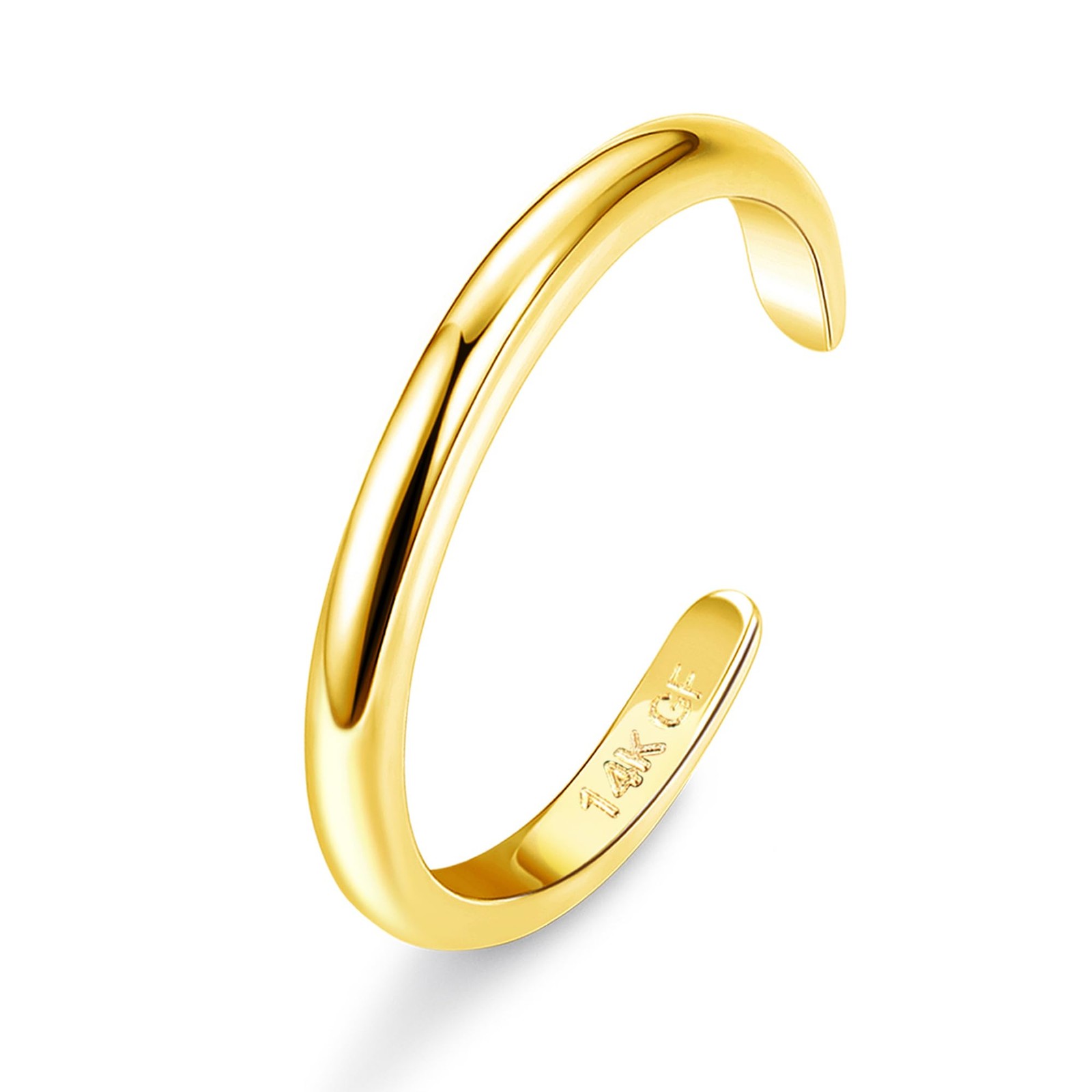 HAIAISO 14K Gold Plated Toe Rings for Women Adjustable Ring Open Yellow