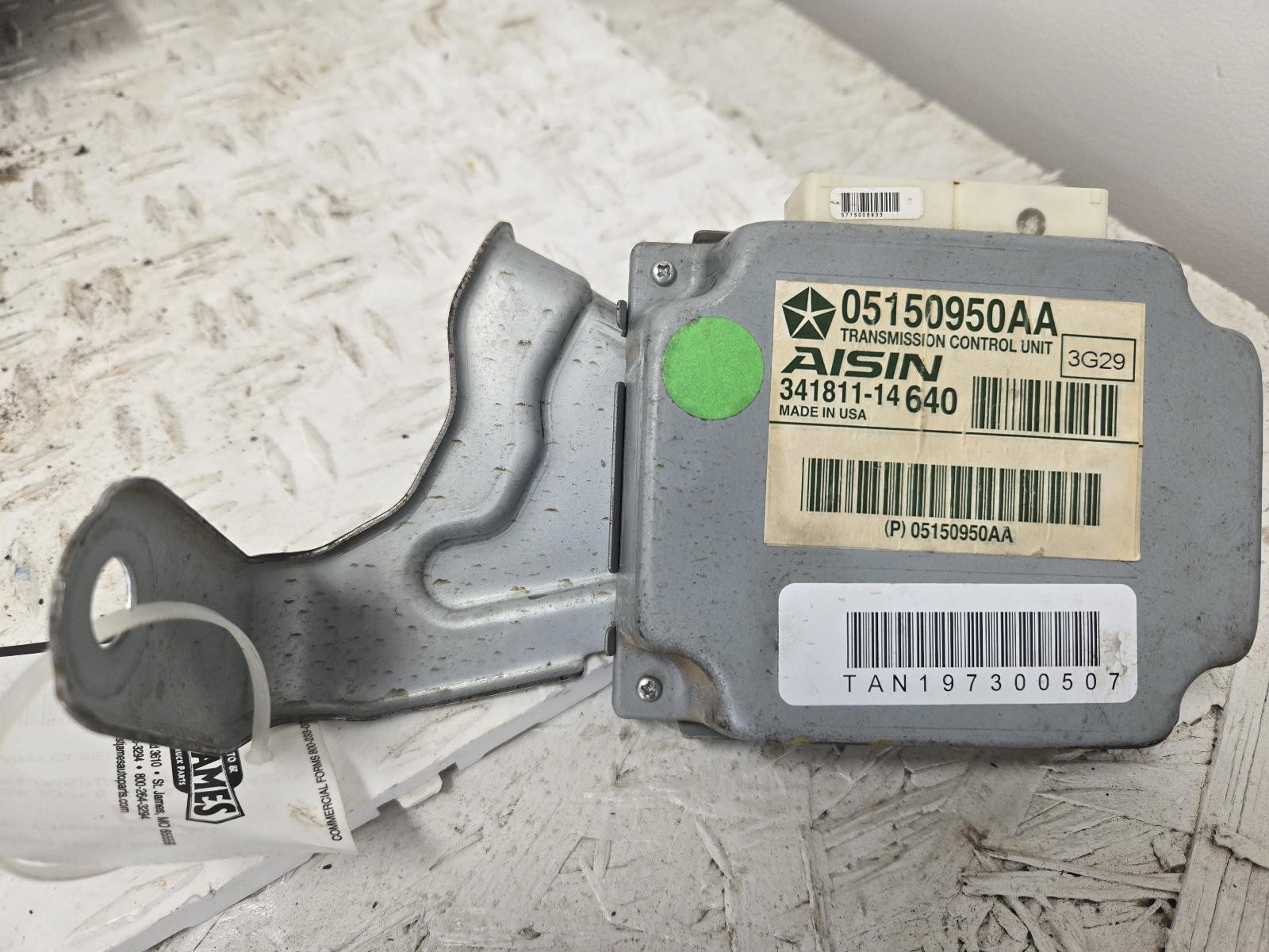 2014-2015 Ram 3500 Transmission Control Module 6.7L (AISIN/AS69RC) ID 05150950AA