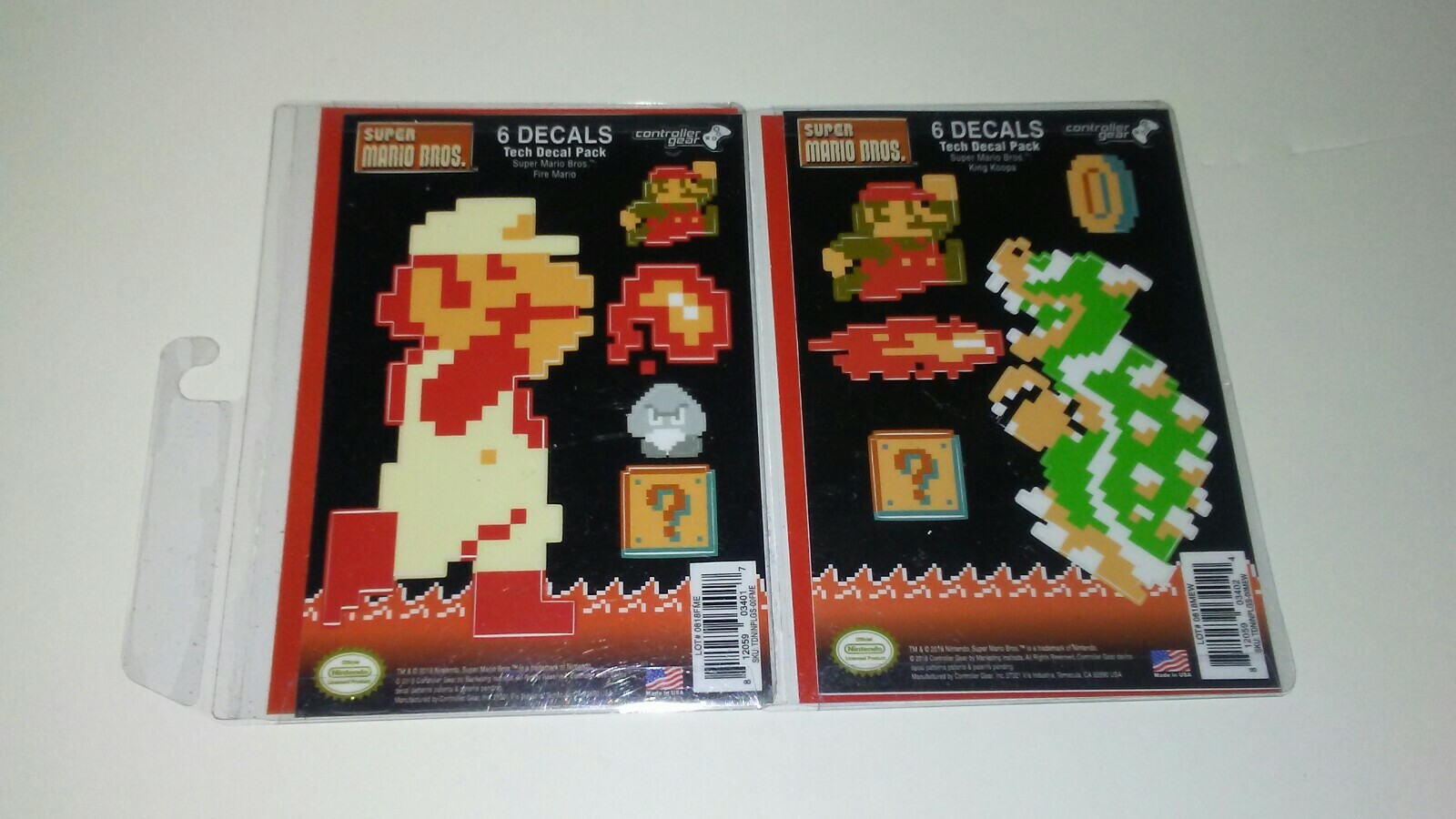 2 Super Mario Bros. King Koopa Controller Character Decal 6Pk Decals Laptop/Cell