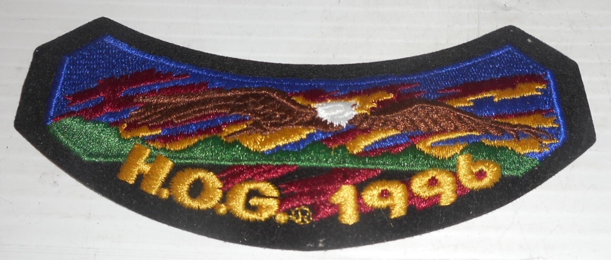 1996 Harley-Davidson H.O.G. Harley Owners Group Rocker Patch 6" wide Embroidered