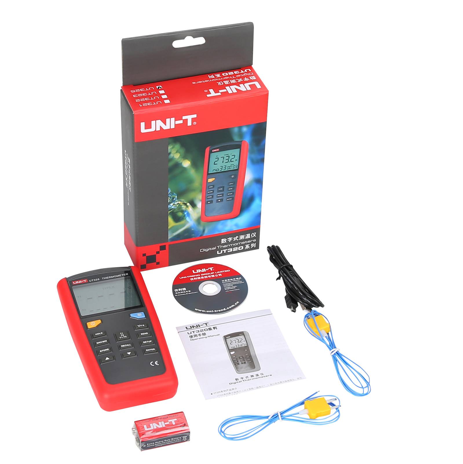 UNI-T UT325 Contact Type Termometer Range -200~1375 USB Interface Industri