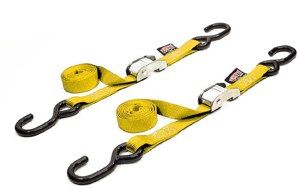 POWERTYE TIE-DOWN CAM S-HOOK 1"X5.5' YELLOW PAIR