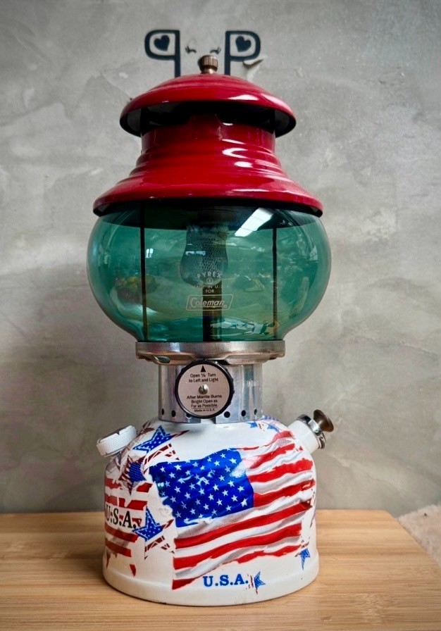 Glass Globe for Coleman 200a Lantern Bloated shape green color