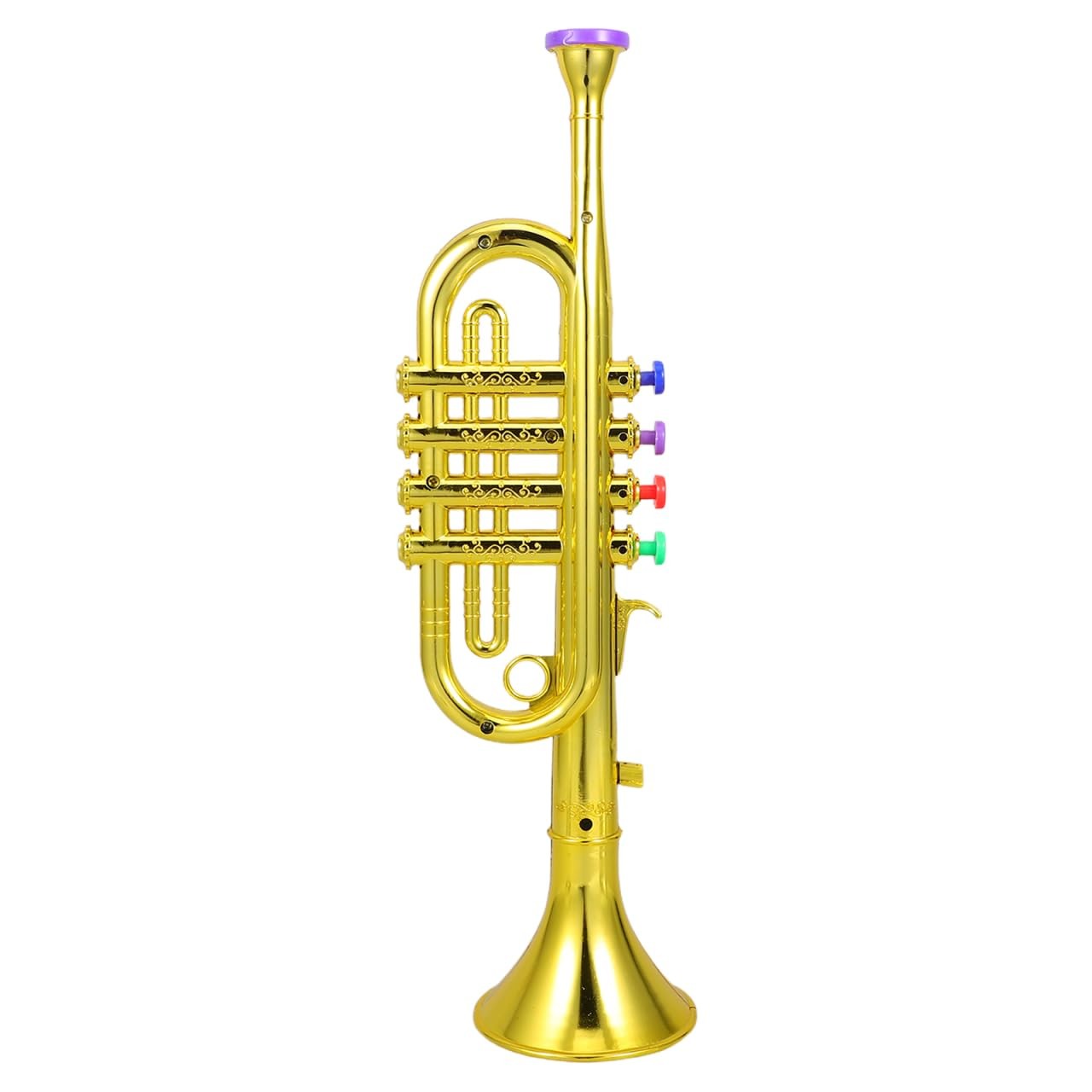 Plastic Trumpet Musical Instruments Toy with 4 Colored Coded Keys Teaching So...