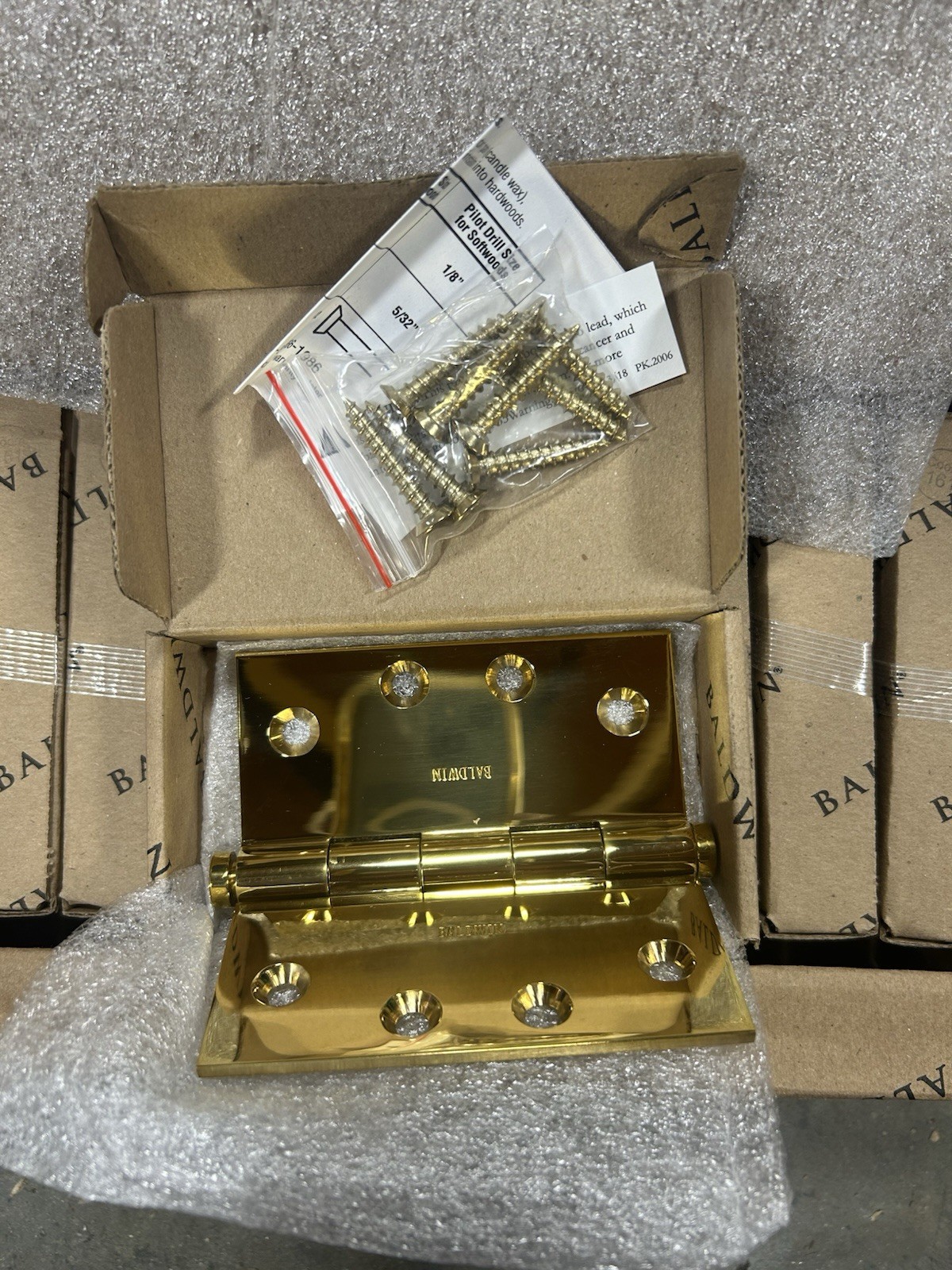 Baldwin 1040.031.I Hinge Brass 4" x 4"