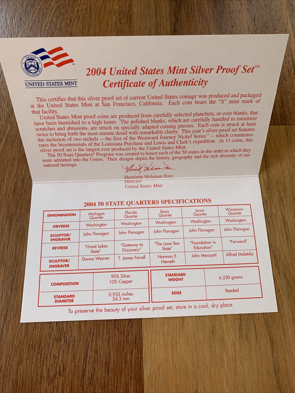 2004 US Mint Silver Proof Set Replacement Box and Display Insert NO COINS