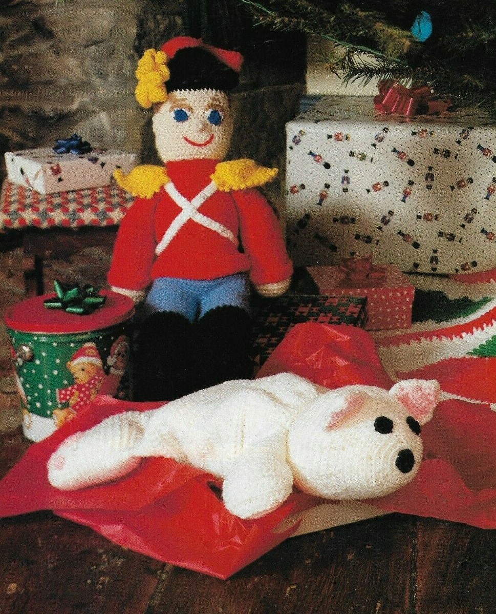 NOEL BEARS GUARD DOLL & PJ BEAR CHRISTMAS CROCHET PATTERN INSTRUCTIONS