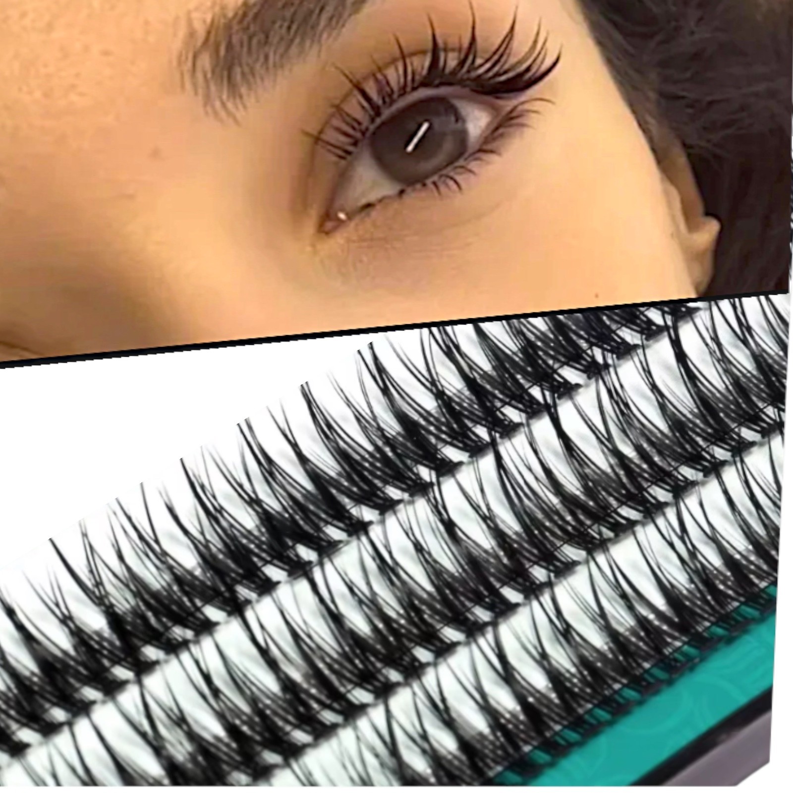Natural Lash Clusters 8–12mm D Curl – Short DIY Eyelash Extensions – Soft Everyd