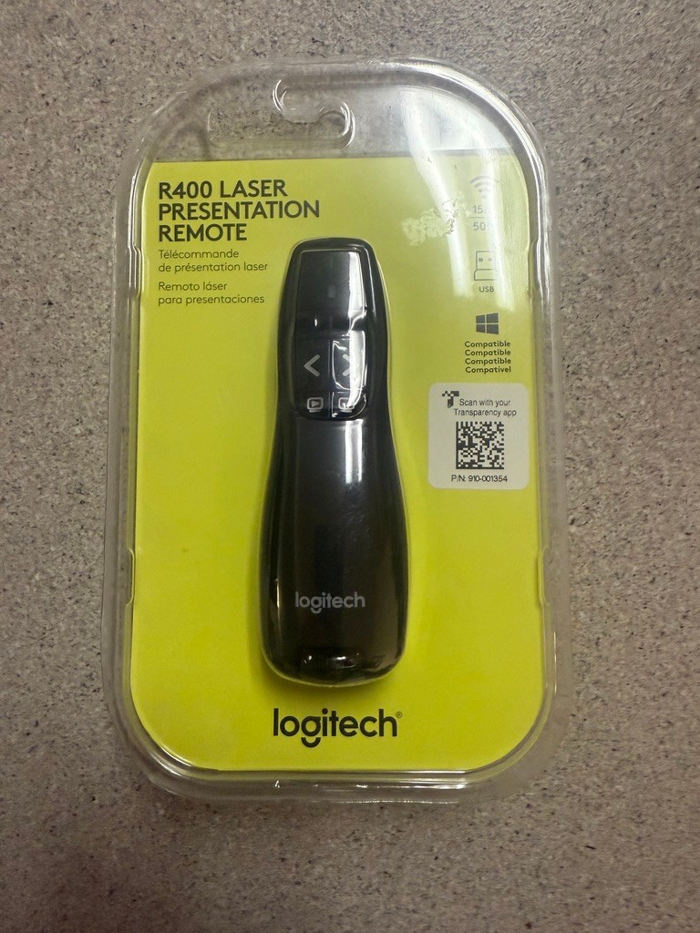 Logitech R400 Laser Presentation Remote Control Black Brand New Sealed