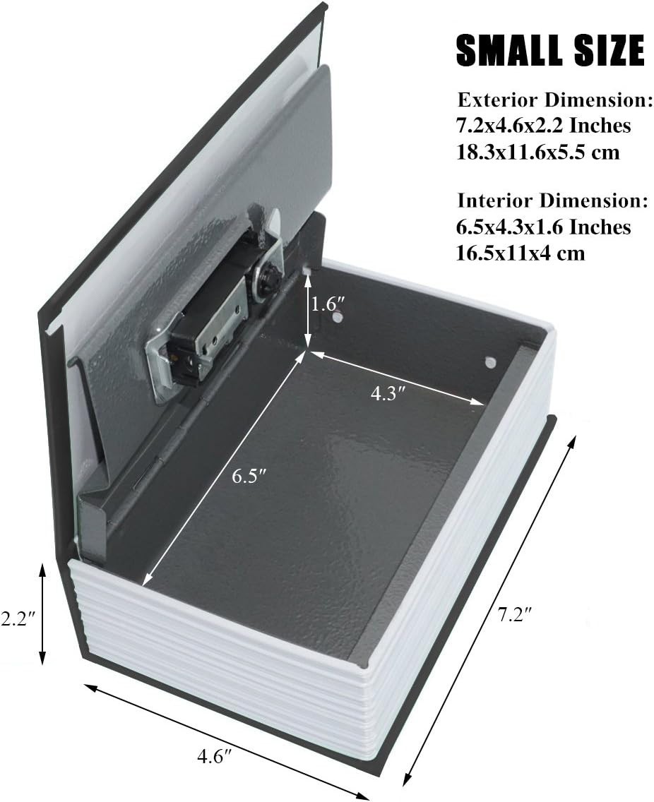 Small Freestanding Book Safe with upgraded Combination Lock for Secure Storage