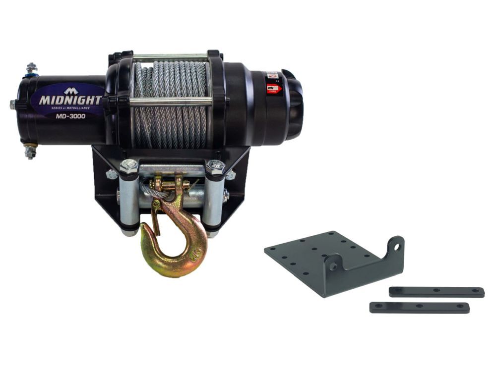Viper 50 Feet Midnight Winch 3000 lb Steel With Mount For Kubota RTV900 2009-22
