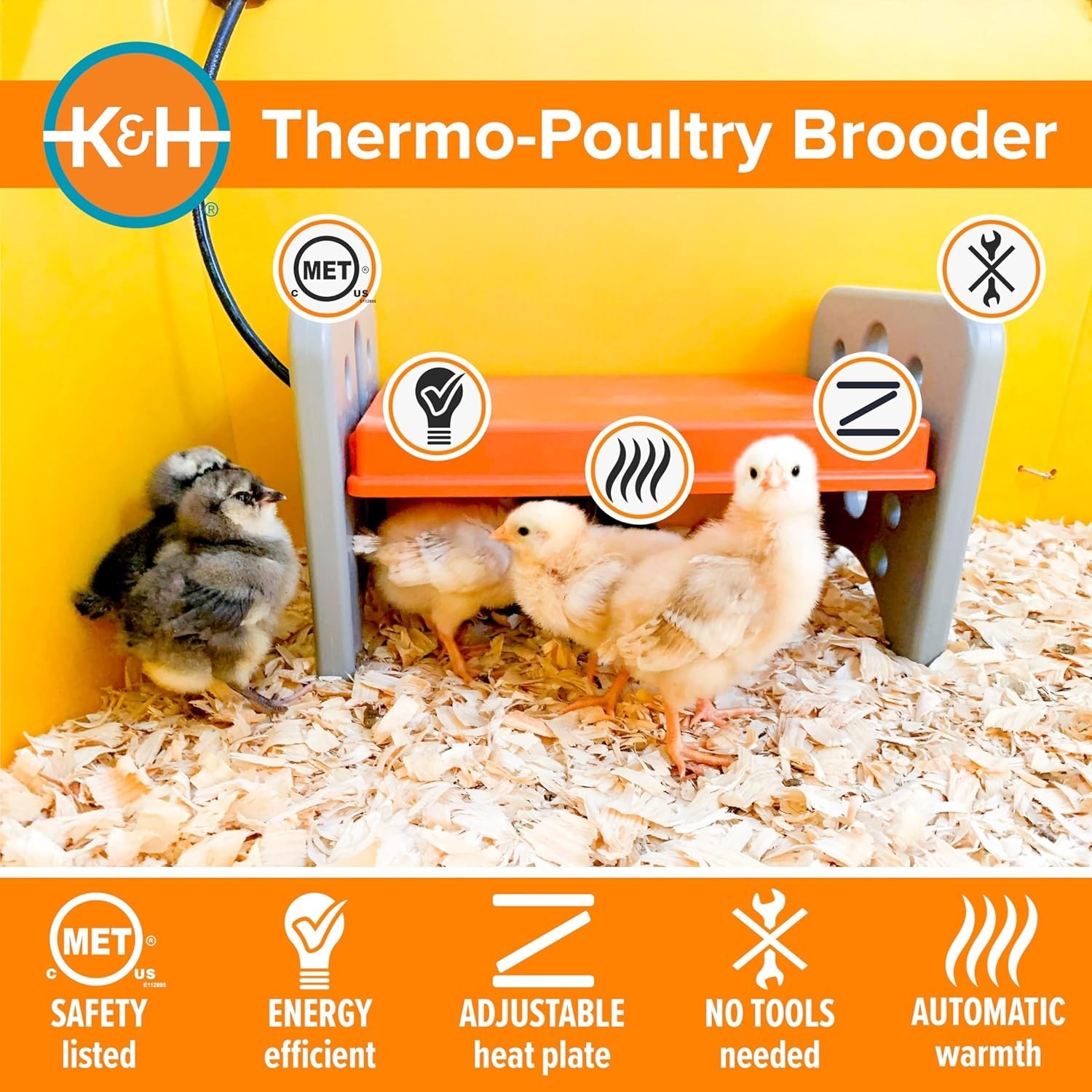 Chicken Brooder Heater for Chicks Ducklings, Adjustable Heating Plate for Bro...