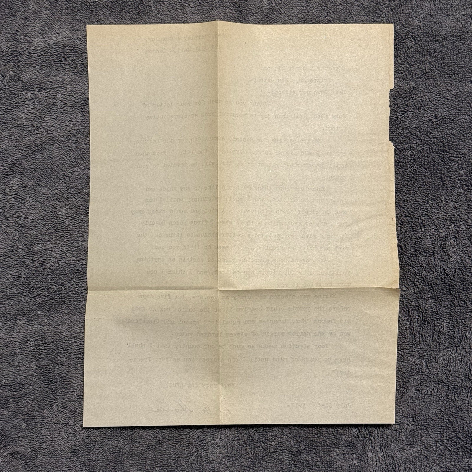 1912 E.M. House Signed Letter to Woodrow Wilson Presidential Election Campaign