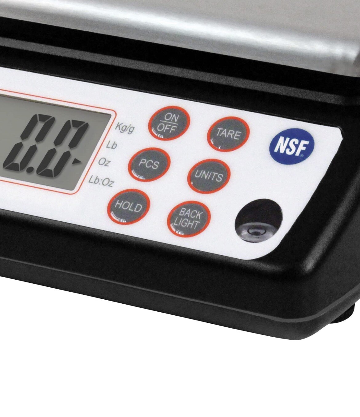 San Jamar SCDG33BK Square Professional Digital Scale Black with Stainless Ste...