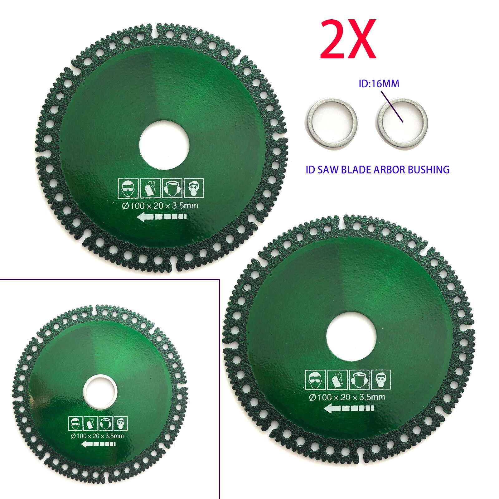 2x 4"Tile Saws Diamond Blade Universal  Granite Marble Metal Pvc