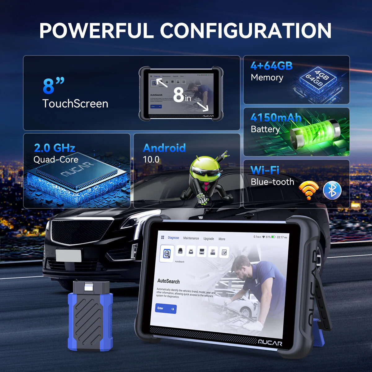 MUCAR 892BT + Thinkcar TKEY101 Key Programming Tool ECU Coding Scanner Full Scan