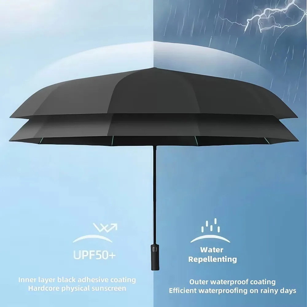 Strong Wind Resistant Umbrella 12K Ribs Fully-automatic Folding 108cm Diameter B