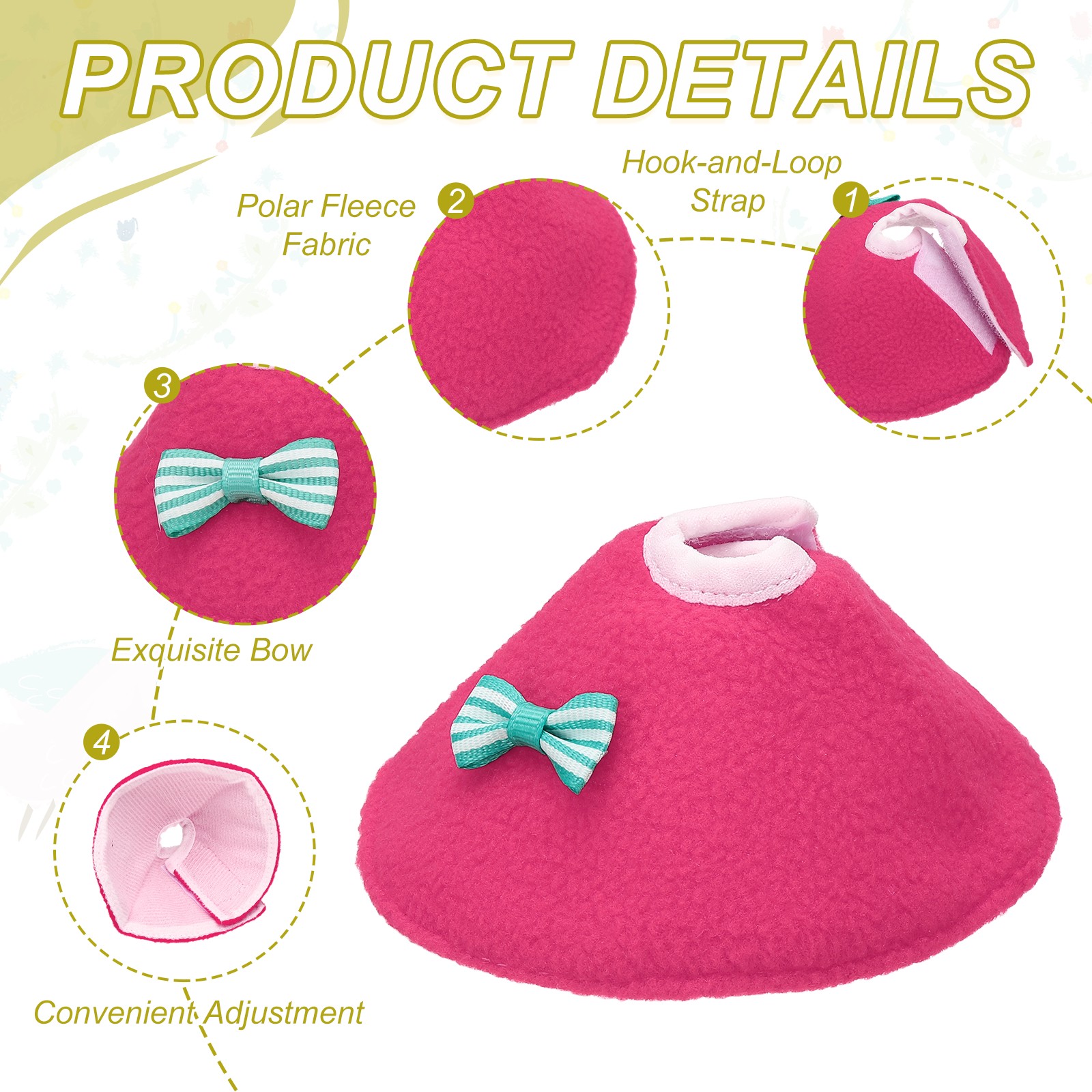 Bird Collars Bird Cone Collar Protective Cones (Pink, M, 3 Pcs)