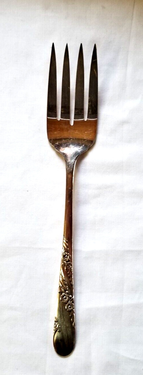 Formal Meat Serving Fork Tudor Plate Oneida Community Bridal Wreath 8.5"
