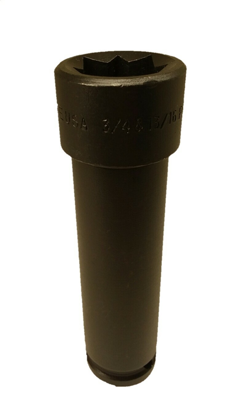 White USA LINEMAN Socket 3/4"x13/16 4pt 13/16" 6pt 5" Long 3 in 1
