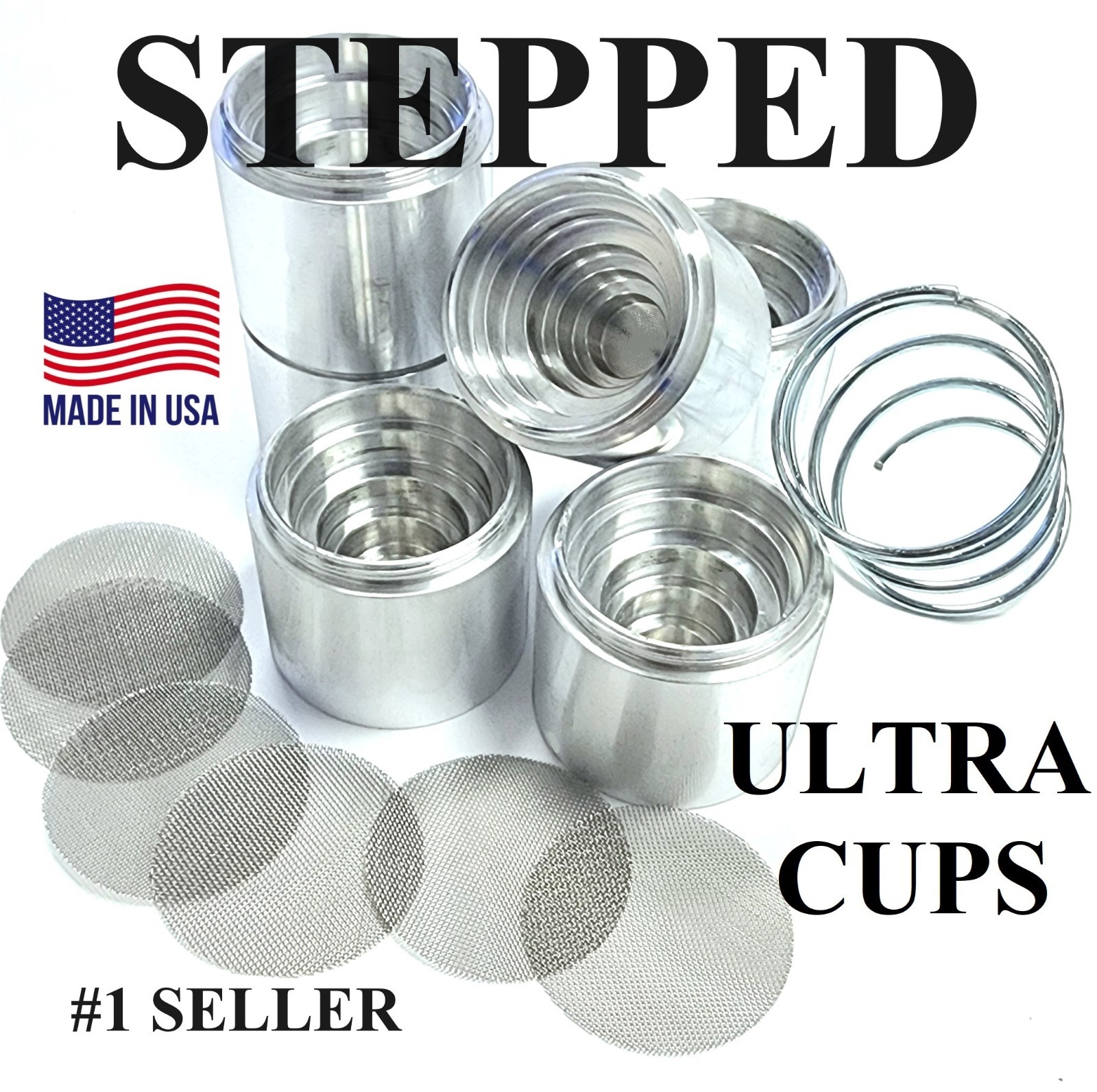 Maglite D or C Cell Storage Cups Hidden Secure Internal with Spring THREADED