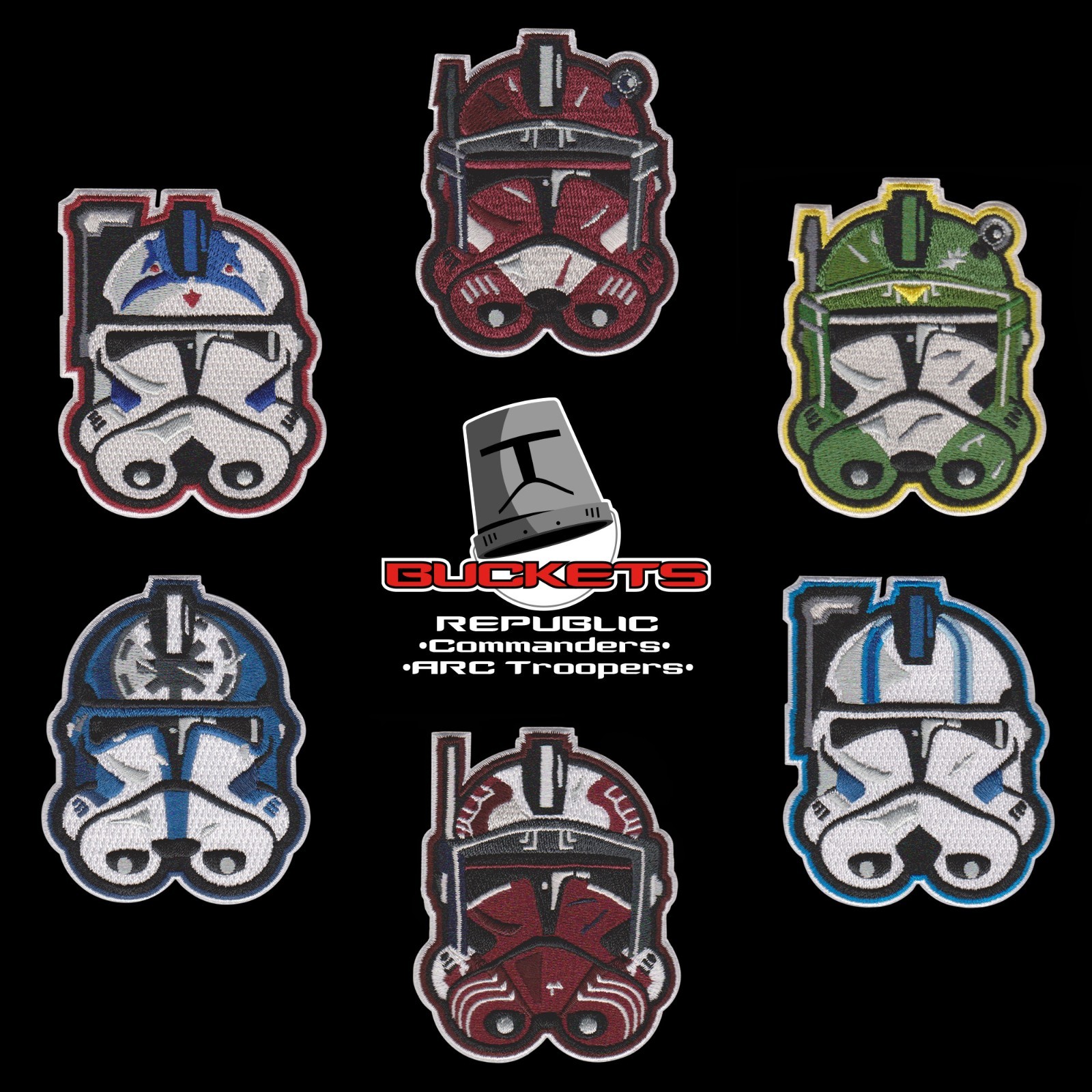 Star Wars "Buckets" Series Clone Commanders / ARC Troopers embroidered patches
