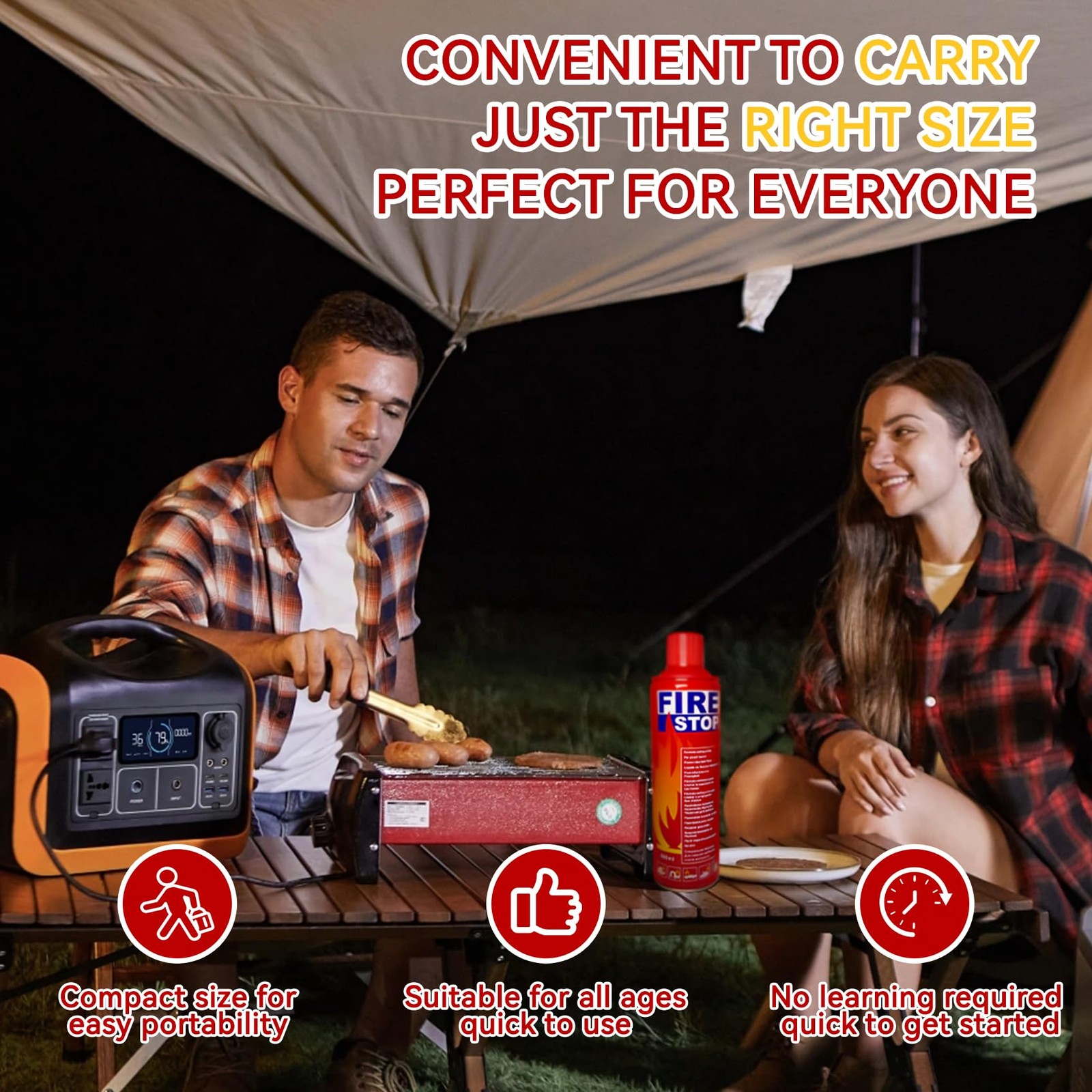 4-Pack Fire Extinguisher with Mount