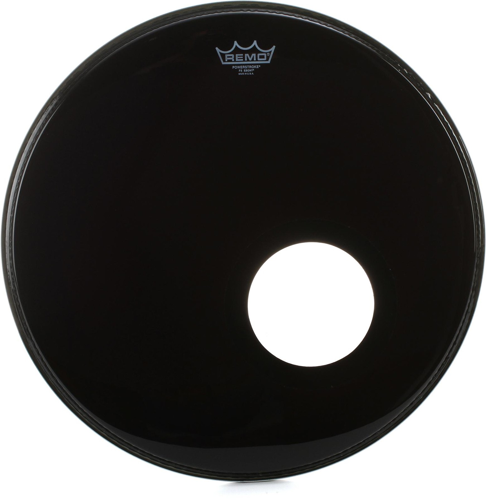 Remo Powerstroke 3 Ebony Drumhead - 20" with 5" Dynamo Installed